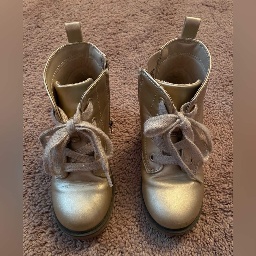 Gold Combat Boots